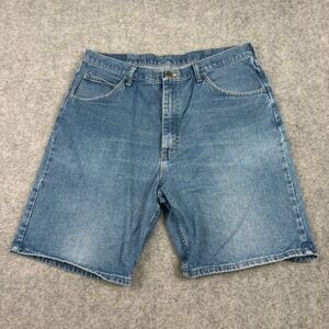 Wrangler Denim Shorts Mens 36 Relaxed Fit Blue Jean Casual Summer Utility